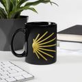 amino Milestone Scallop Shell black glossy ceramic coffee mug 11oz – El Camino Merch