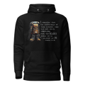El Camino Backpacker Romans 8:18 Camino de Santiago faith hoodie in Black — pilgrim gift