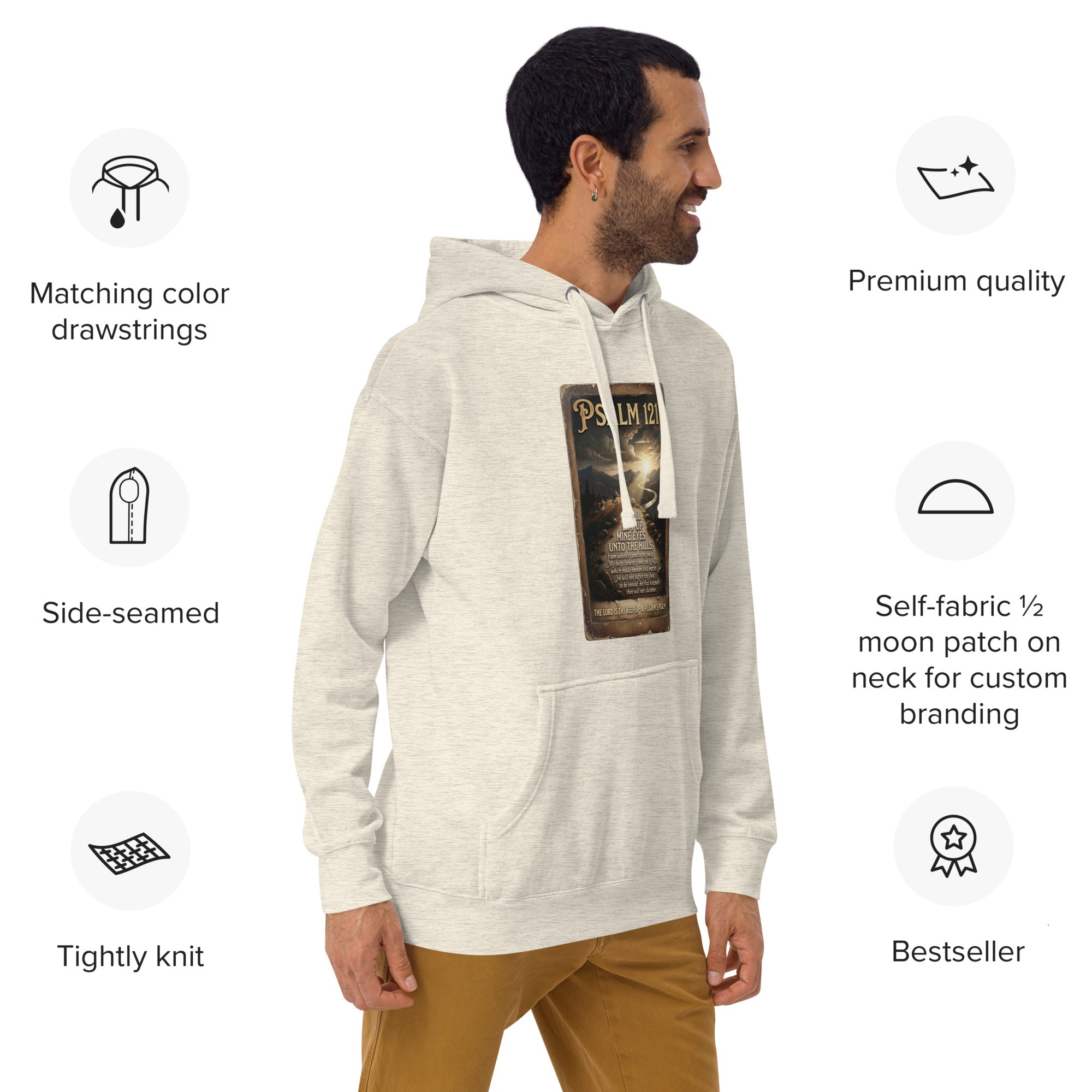The Pilgrim's Psalm Psalm 121 Camino de Santiago faith hoodie — pilgrim gift