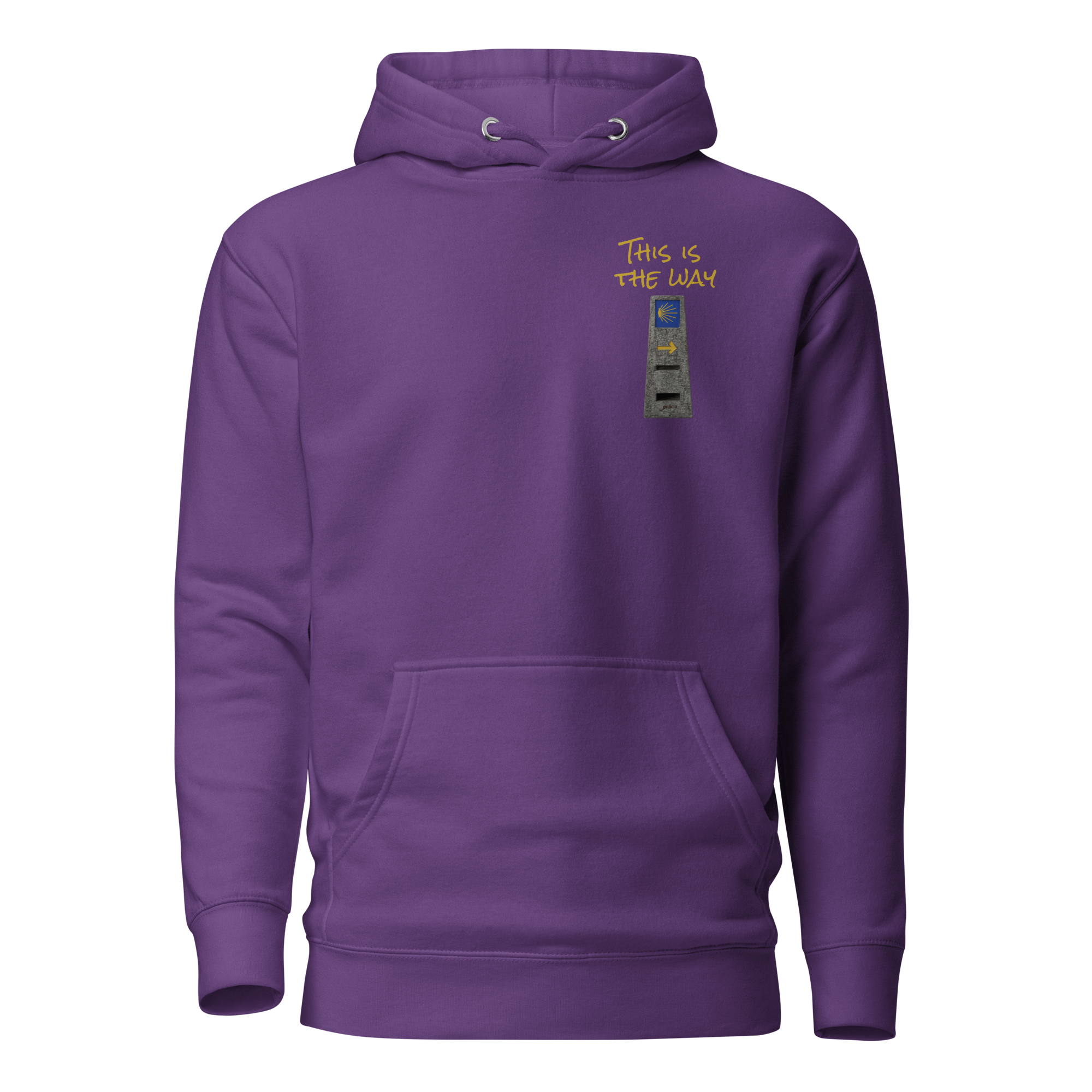 El Camino Milestone This is the Way Camino de Santiago hoodie in Purple — pilgrim gift