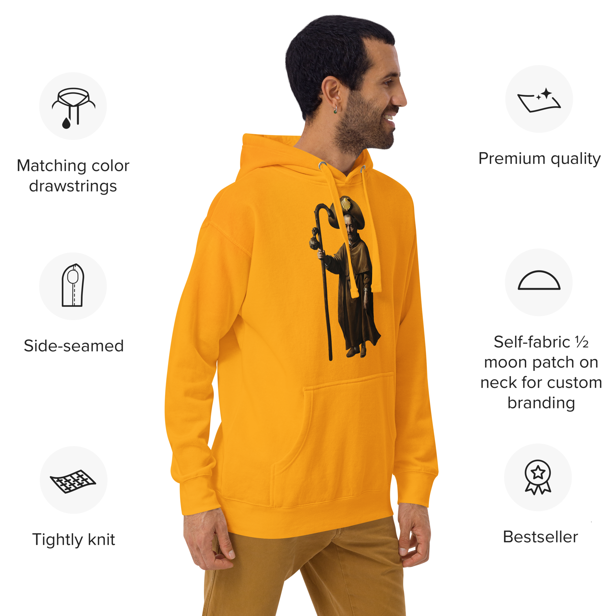 A Reverent Reflection Camino de Santiago contemplative pilgrim hoodie — faith gift