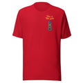 El Camino Milestone This is the Way Camino de Santiago faith t-shirt in Red— pilgrim gift
