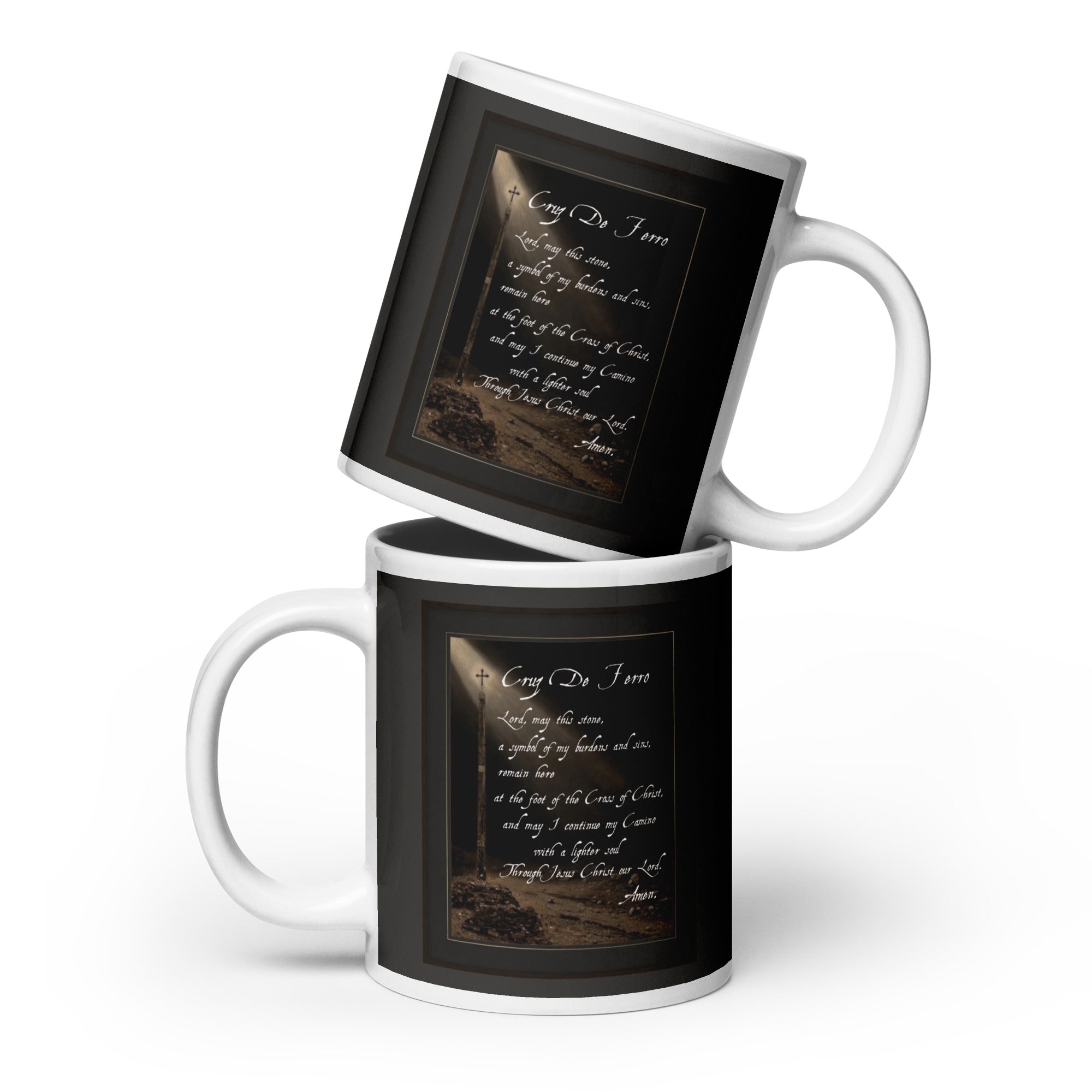 Cruz de Ferro Prayer Camino de Santiago pilgrim mug 20oz — faith-inspired Camino gift